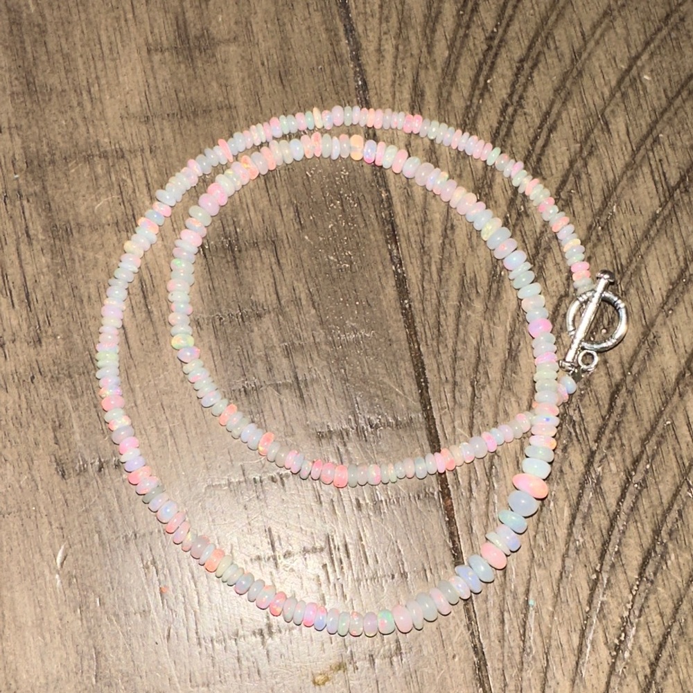 Elegant genuine Ethiopian Opal Beaded Necklace